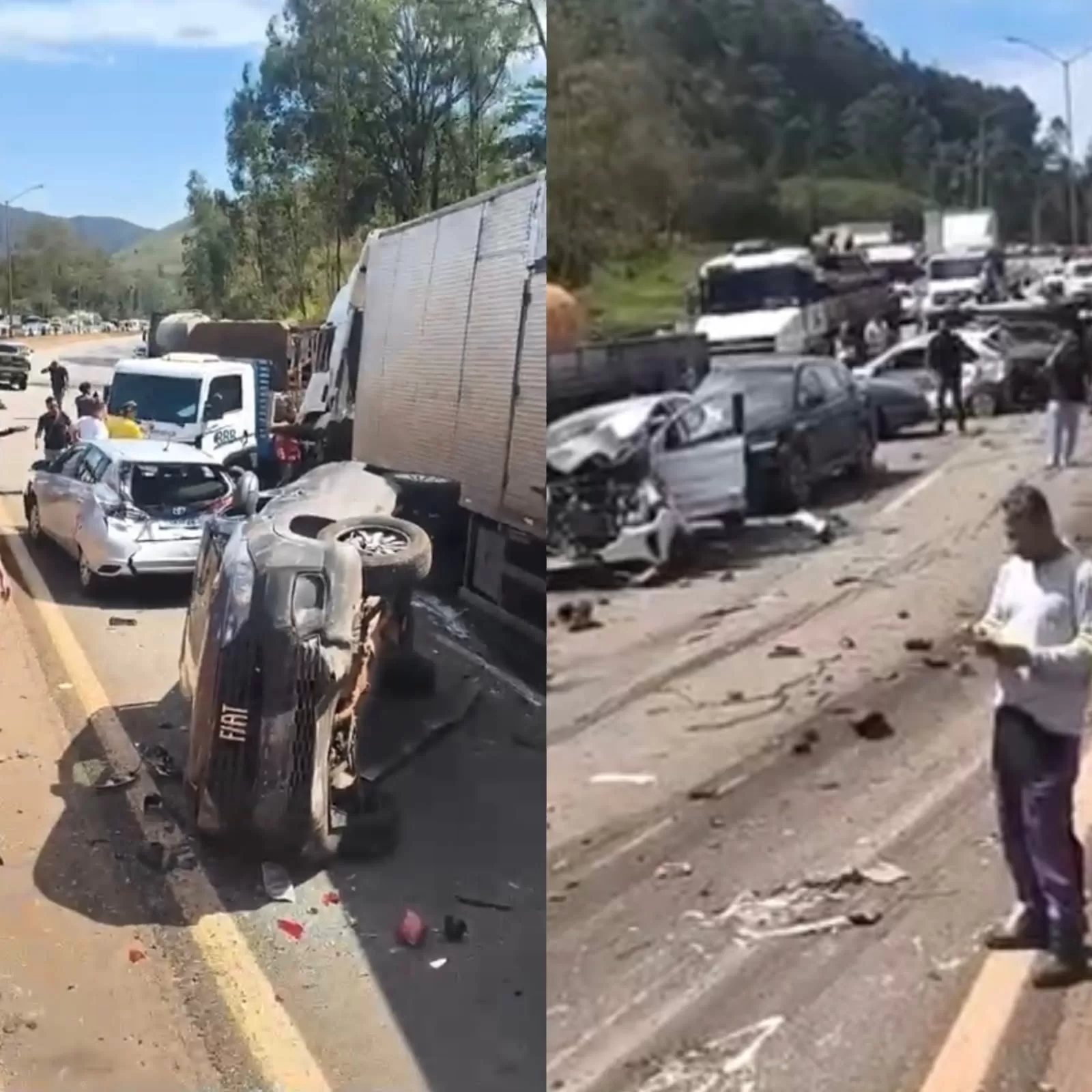 Acidente com 25 veículos interdita trecho da BR-040 em Nova Lima