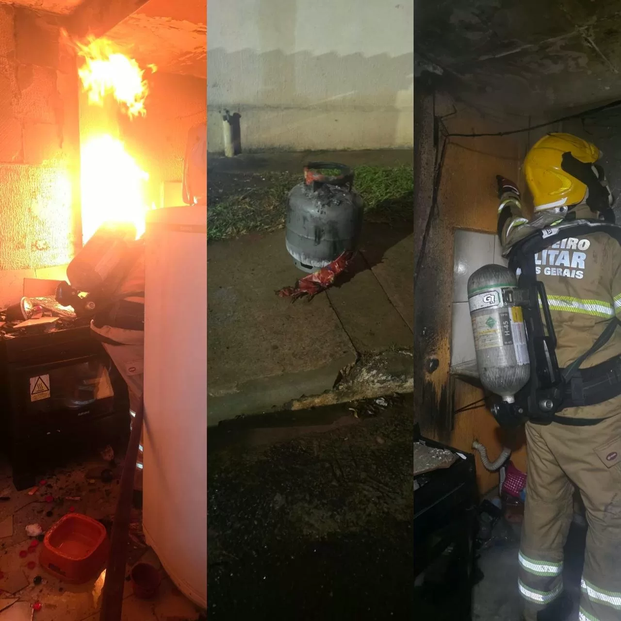 INCÊNDIO EM RESIDÊNCIA NO CONDOMÍNIO TUPÃ, EM ALFENAS, É CONTROLADO PELOS BOMBEIROS