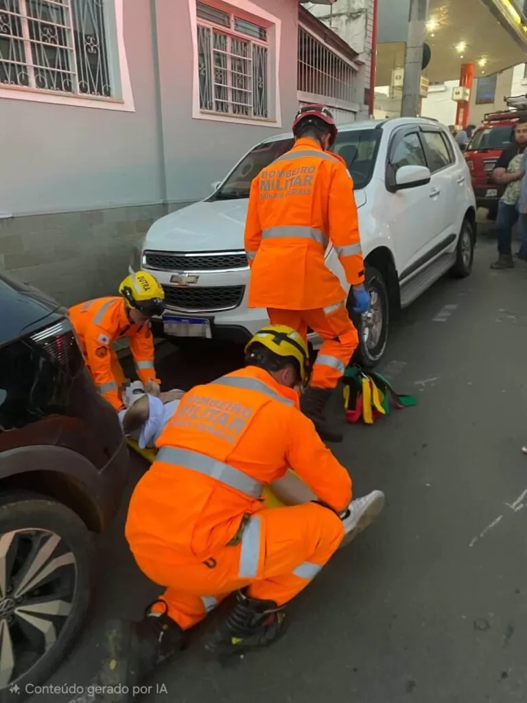 Motociclista de 21 anos fica ferido após queda no Centro de Alfenas