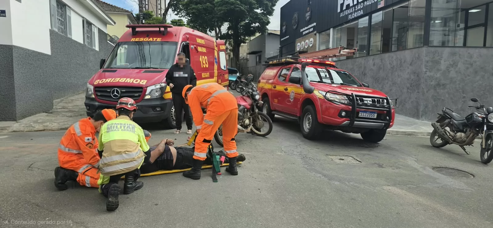 Motociclista fica ferido em acidente com carro em Alfenas
