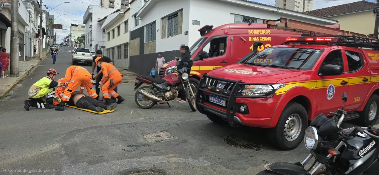 Motociclista fica ferido em acidente com carro em Alfenas