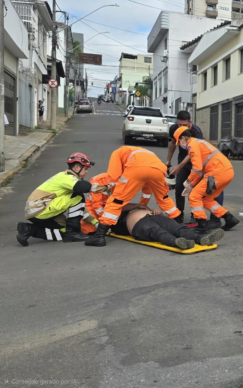 Motociclista fica ferido em acidente com carro em Alfenas
