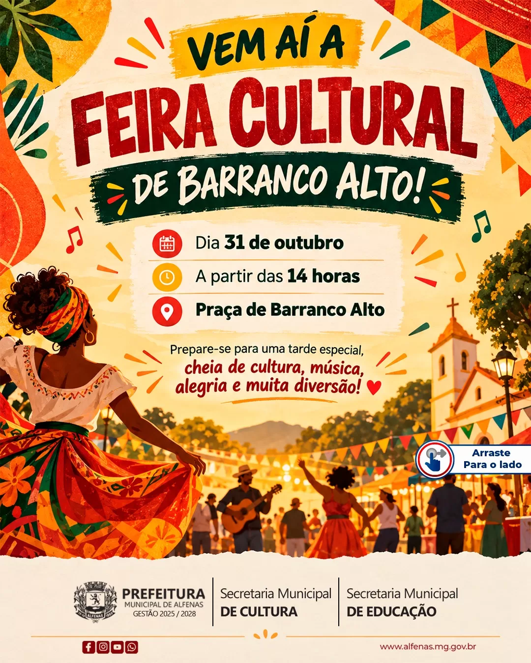 Feira Cultural de Barranco Alto terá música, dança, artesanato e serviços de saúde em Alfenas