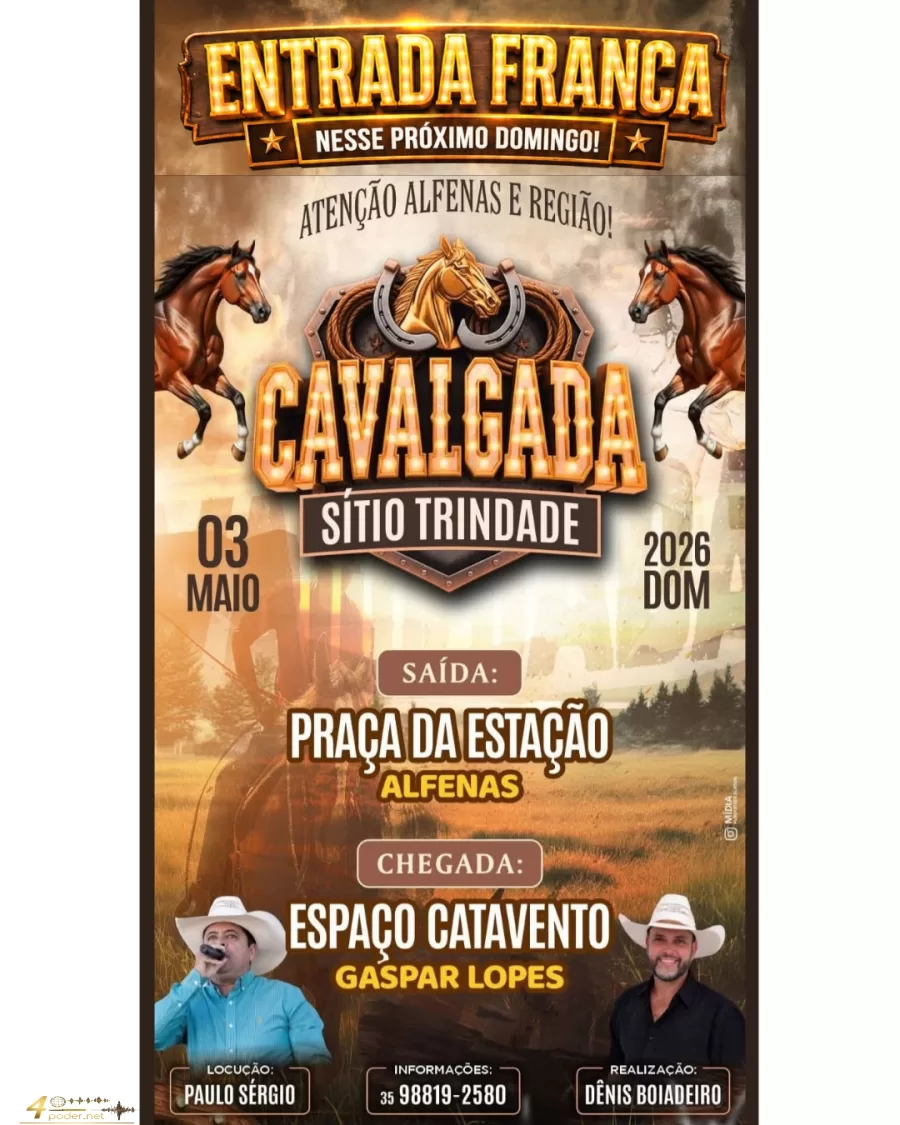 Cavalgada do Sítio Trindade em Alfenas promove cultura e lazer neste domingo