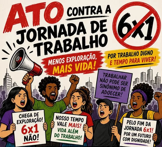 Alfenas realiza ato contra a escala de trabalho 6x1 no Dia do Trabalhador