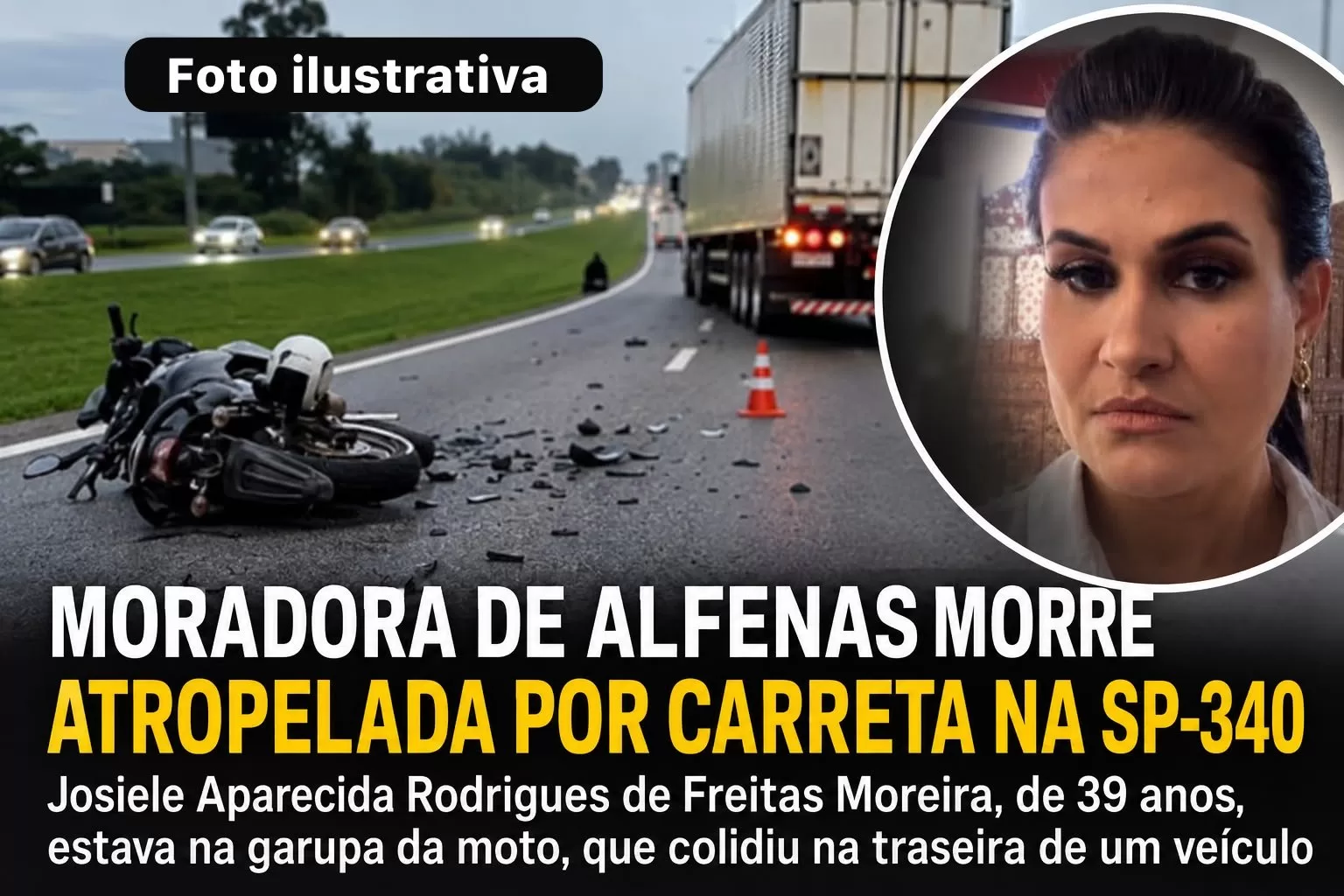 Moradora de Alfenas morre após acidente na SP-340 em Mogi Mirim