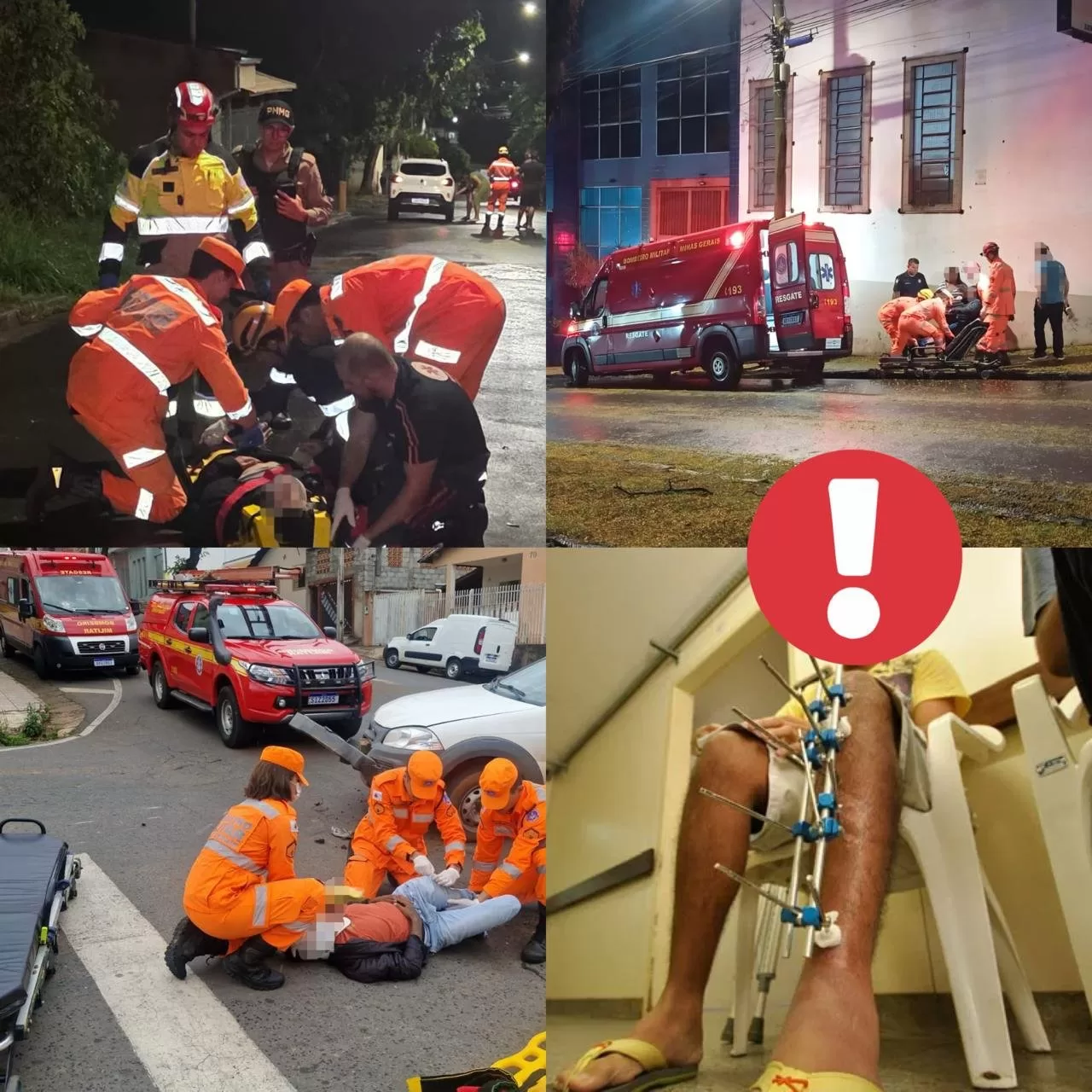Três acidentes com motociclistas mobilizam equipes de emergência em Alfenas