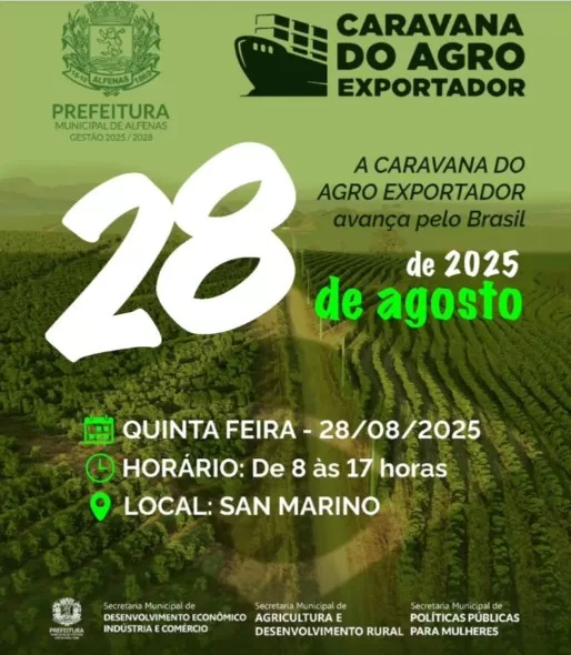 Alfenas recebe Caravana do Agro Exportador para impulsionar exportações no setor rural