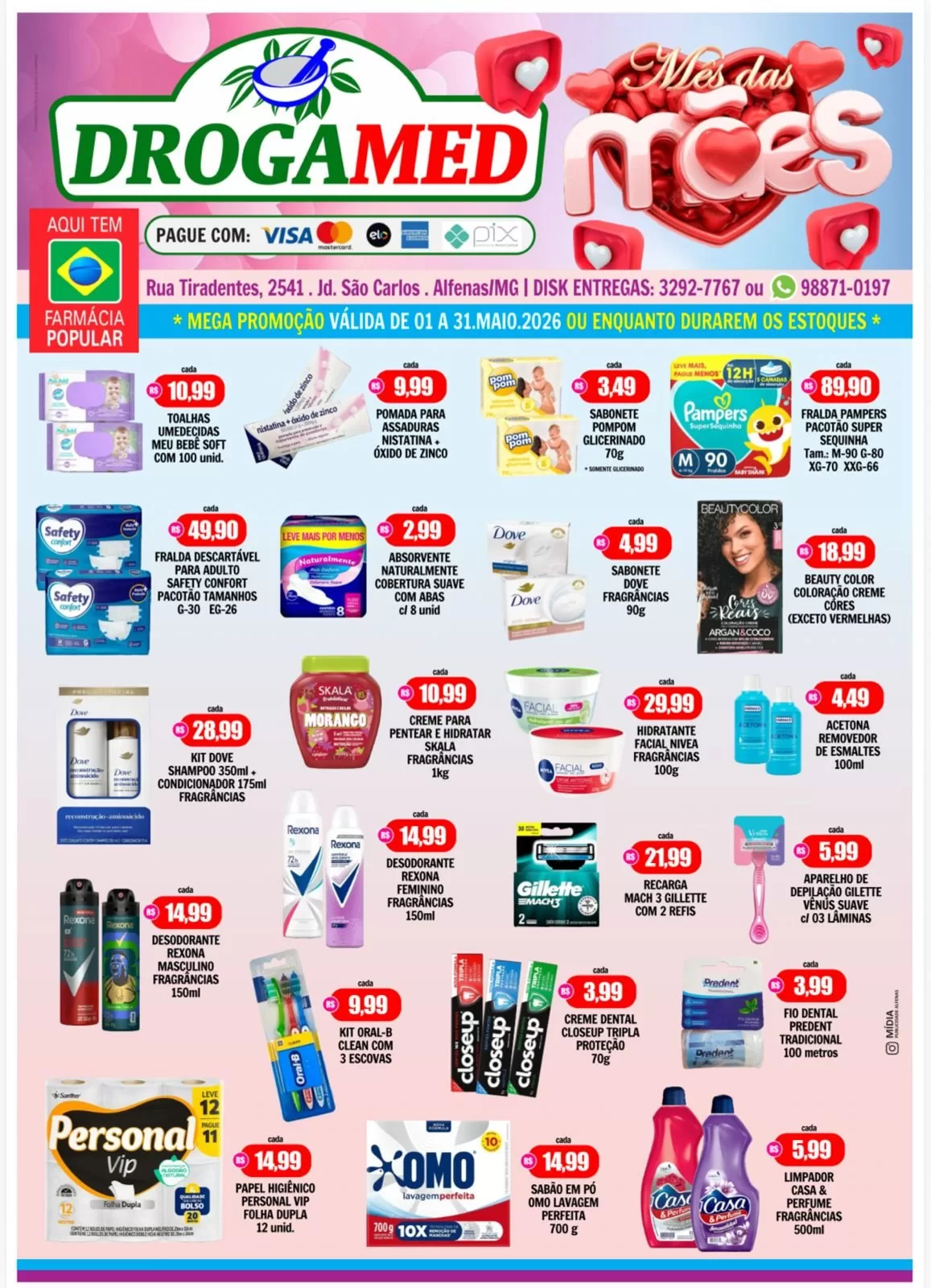 Drogamed divulga ofertas para clientes de Alfenas