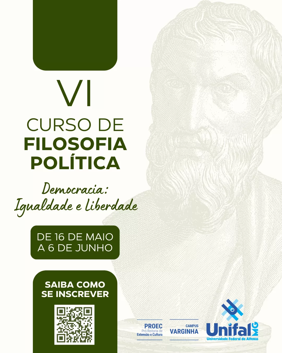 Unifal oferece curso gratuito de Filosofia Política com foco em democracia
