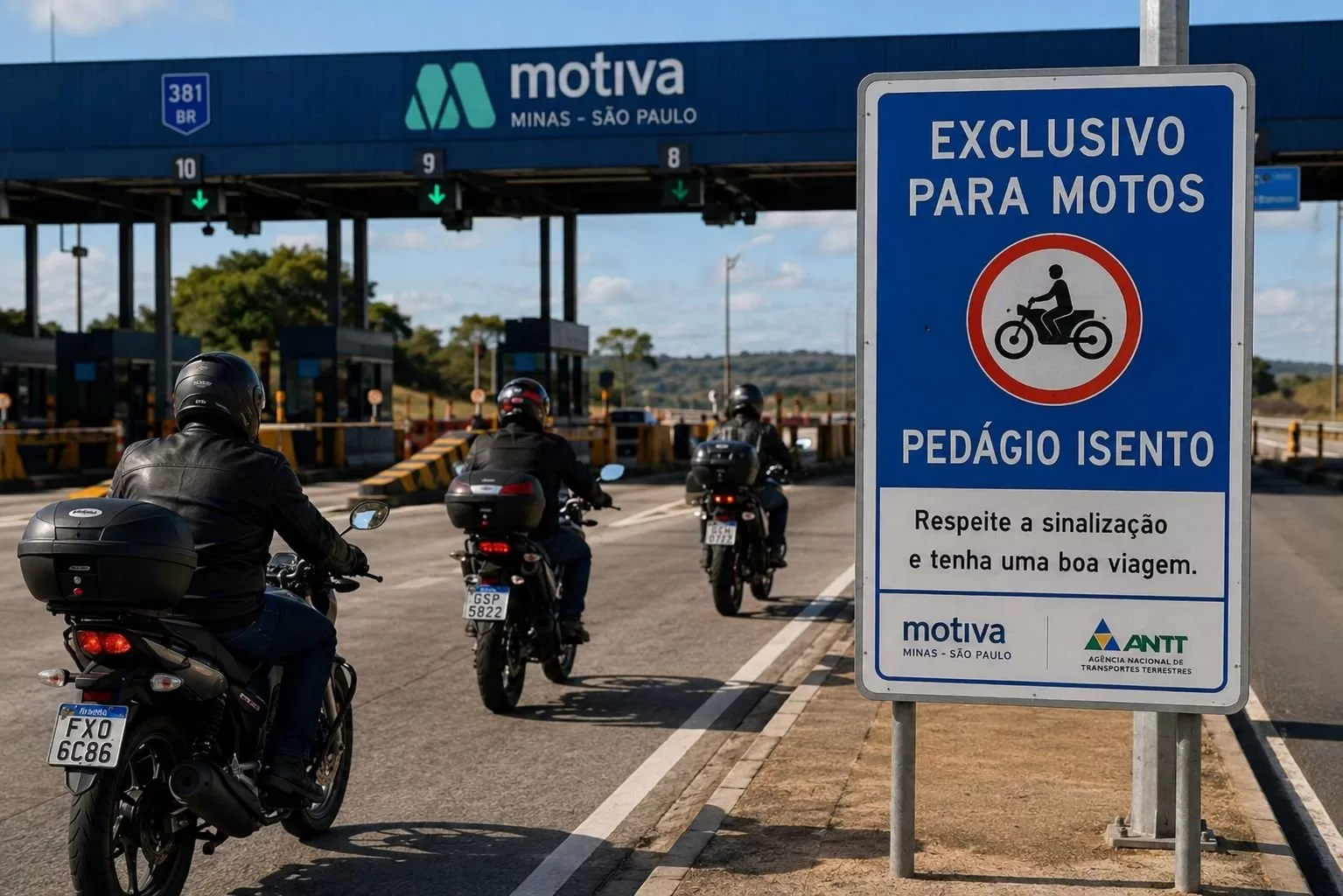 Motociclistas passam a ter pedágio gratuito na Fernão Dias