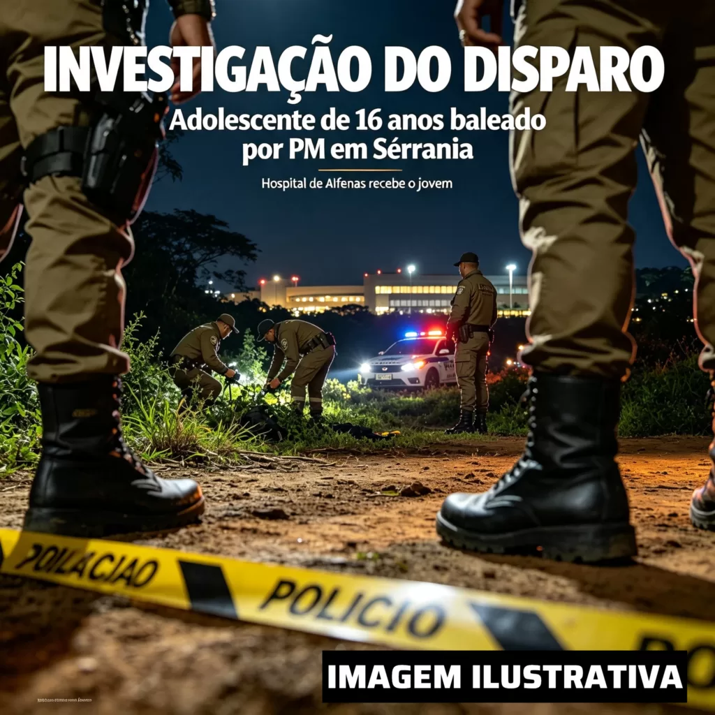 Adolescente de 16 anos é baleado por PM durante abordagem em Serrania e levado para hospital de Alfenas