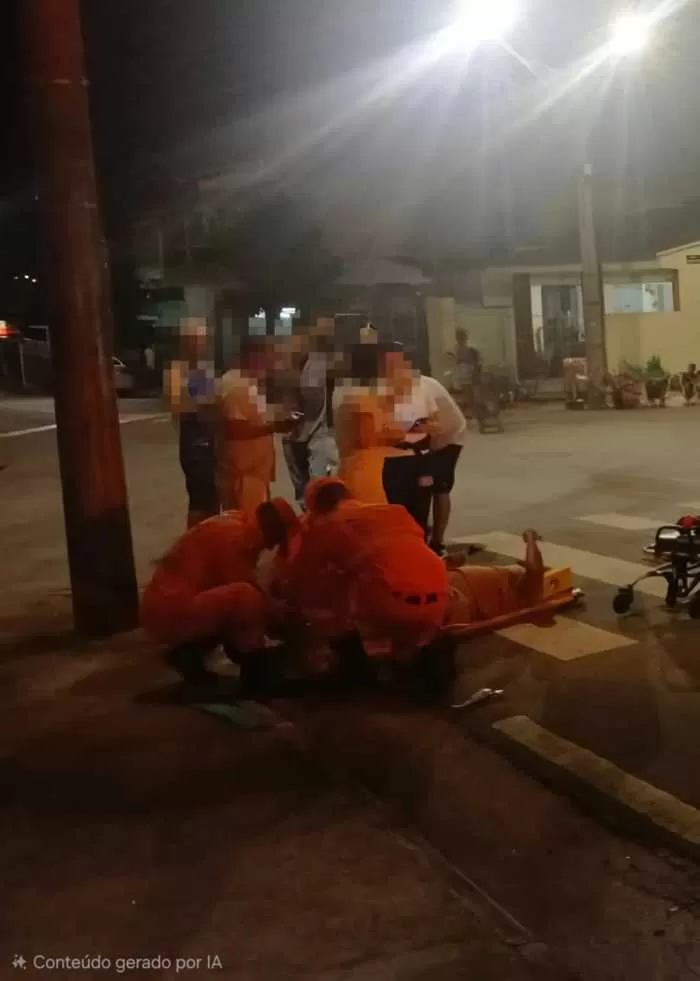 Motociclista fica ferido após colisão com carro em cruzamento de Alfenas