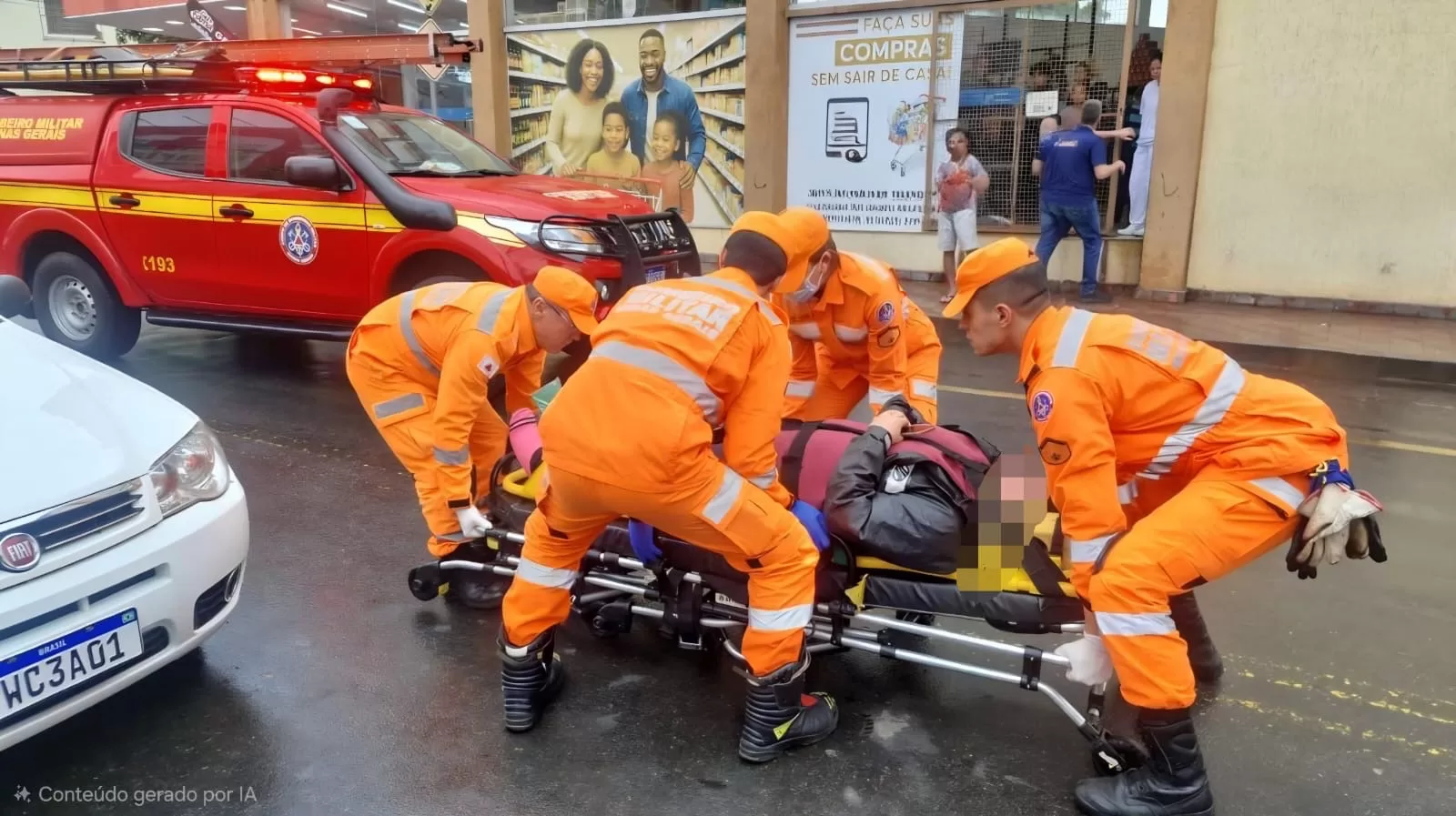Motociclista de 20 anos fica ferida após colisão com carro em Alfenas
