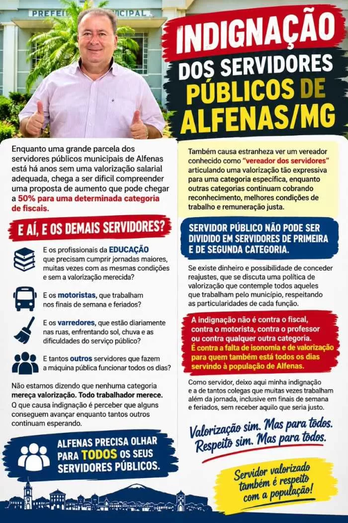 Câmara de Alfenas adia votação de gratificações fiscais com impacto superior a R$ 1 milhão