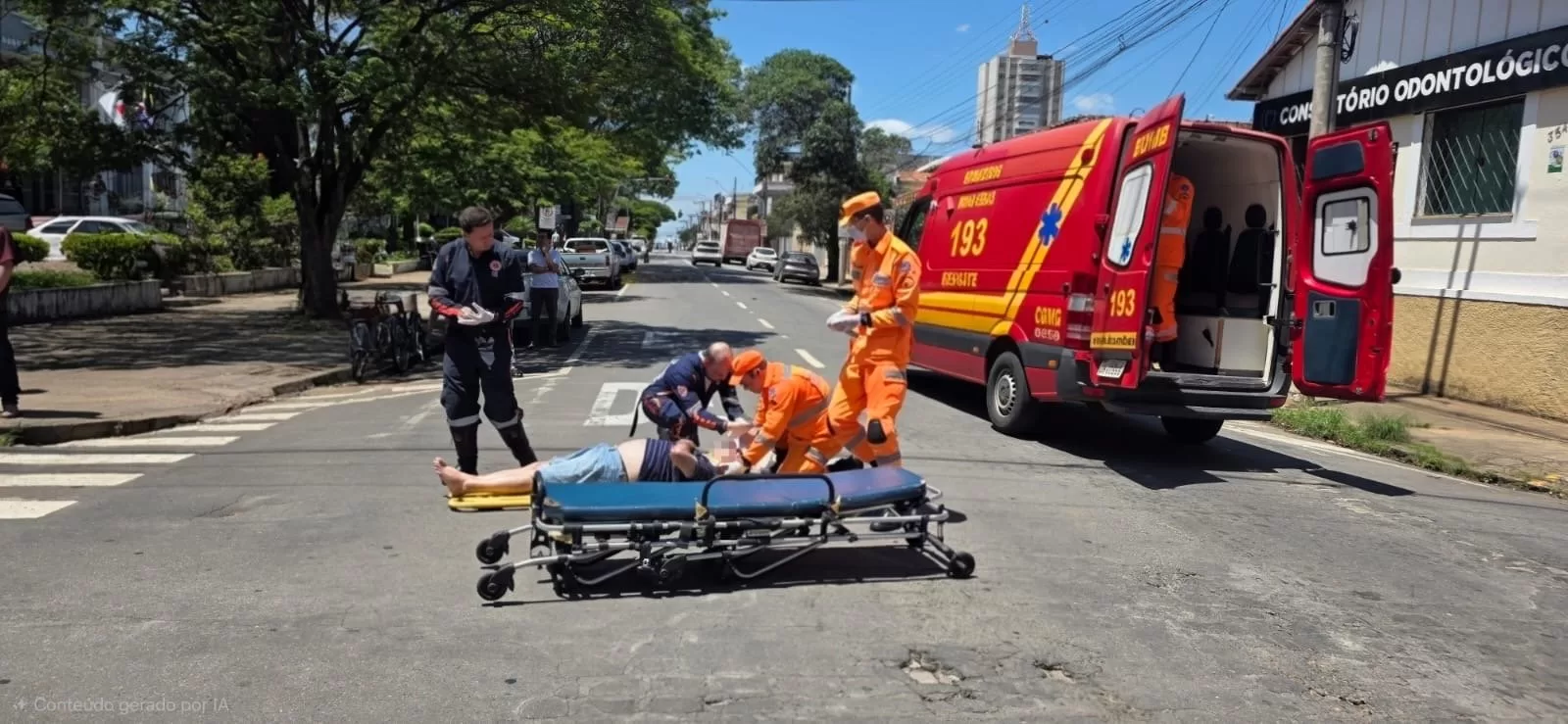 Homem de 54 anos é atropelado e sofre ferimentos na cabeça no Centro de Alfenas