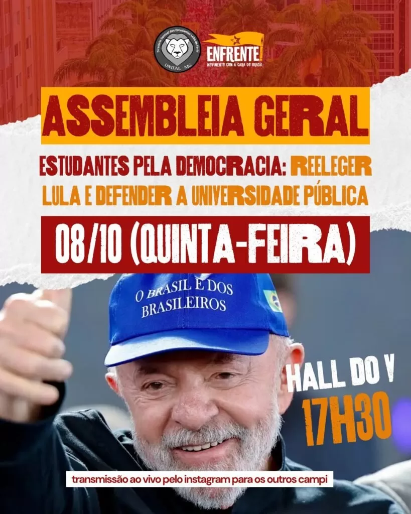 Assembleia na Unifal-MG gera debate sobre manifestações políticas e possível paralisação