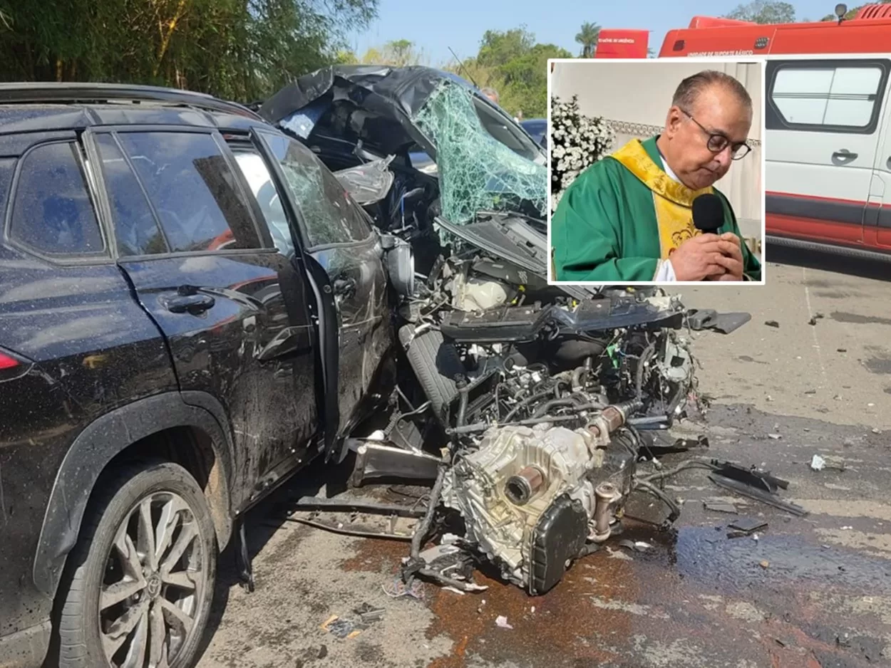 Padre e motorista morrem em acidente com dois carros e caminhão na SP-338, em Mococa